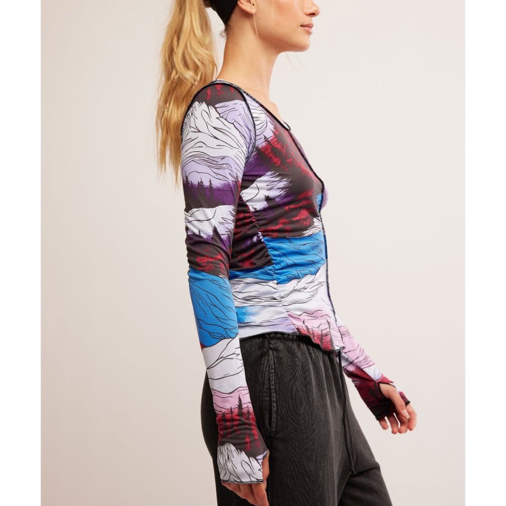 🎉LAST CHANCE🎉 FP MOVEMENT Right On Run Printed Long Sleeve / Twighlight Combo - Picture 3 of 7